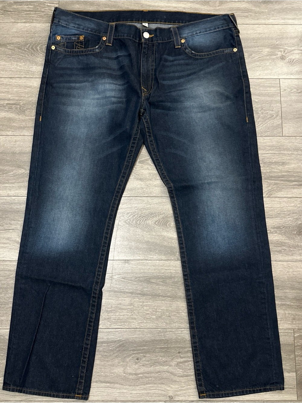 True Religion Men's Jeans Slim Fit Size 44 X 34 Dark Wash Denim 100% Cotton